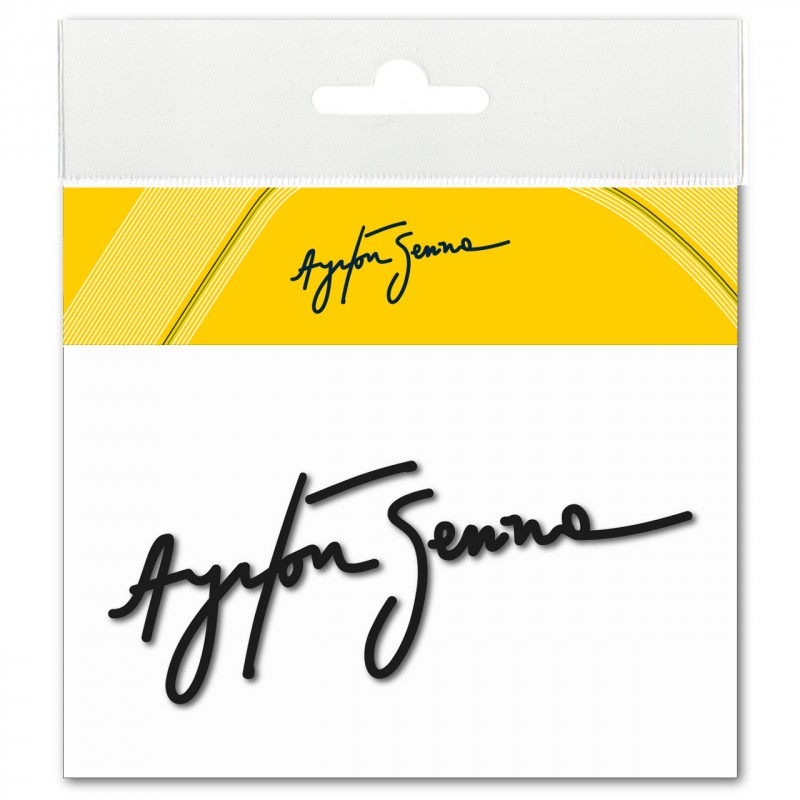 Ayrton Senna Sticker Signature 3D epoxy black - FormulaSports